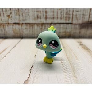 Littlest Pet Shop Green Peacock LPS Figure - Excellent Condition
